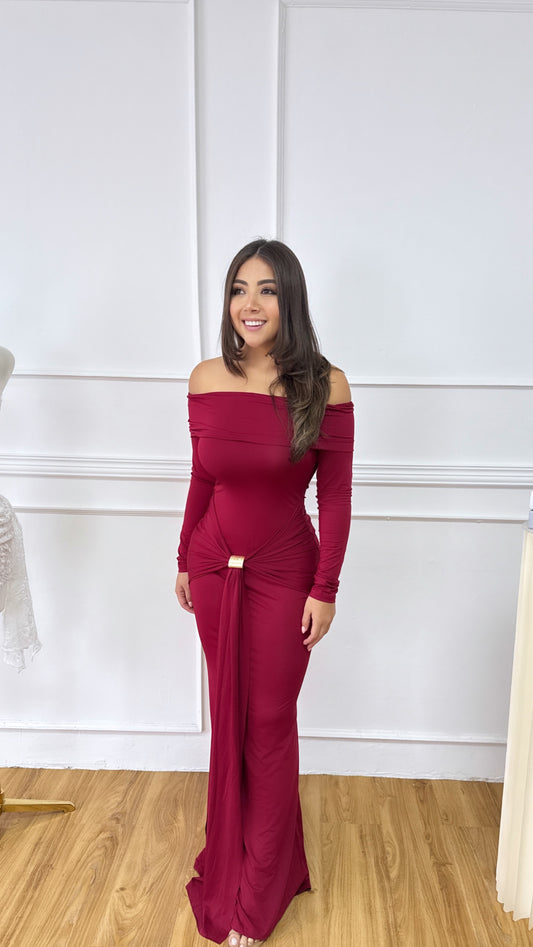 Bailee wine dress